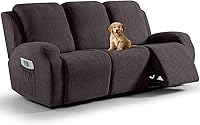Vista 1 de Vansofy - Fundas elásticas para sofá reclinable, 8 piezas, funda suave de jacquard para sofá reclinable, protector de muebles con parte inferior