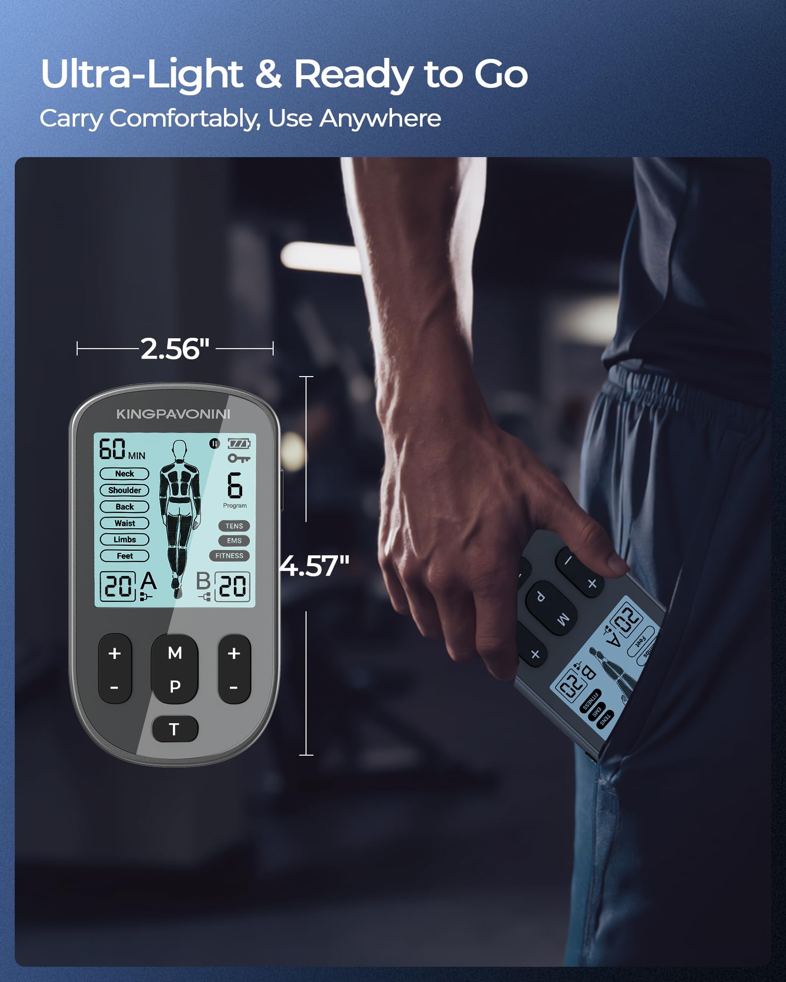KingPavonini TENS Unit: Back Pain Relief & Muscle Stimulation -8