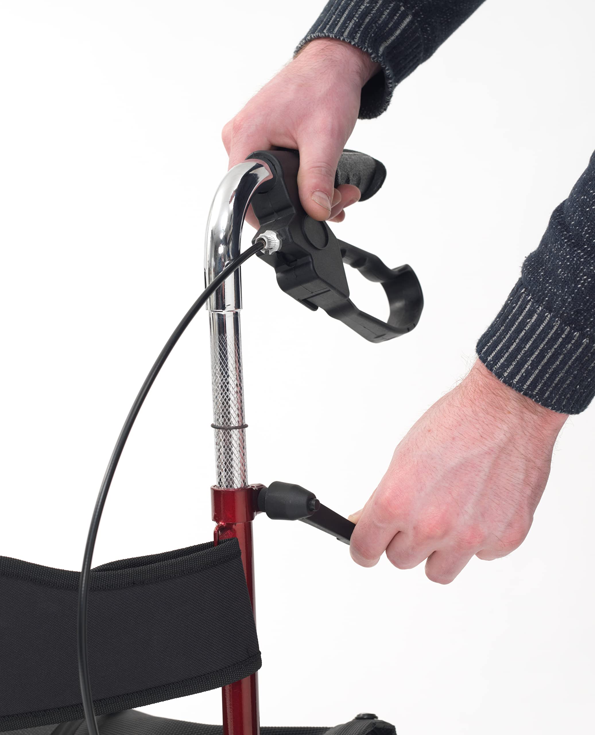 Drive Tri-Walker - Ayuda para caminar con asiento y respaldo, color rojo