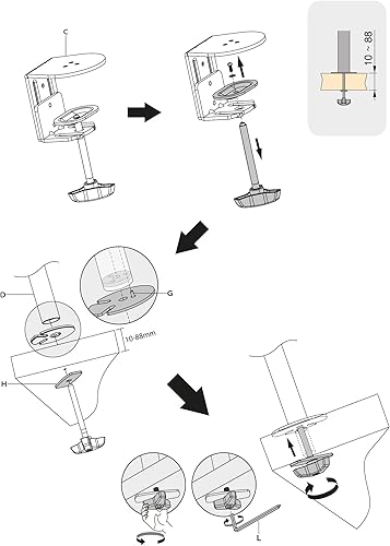 Miniatura 8 de Emuca - Soporte de monitor dual de 13 a 32 pulgadas para mesa, pc Brazo monitor de hasta 17.6 lbs, altura ajustable, inclinación y giro 360, MAX