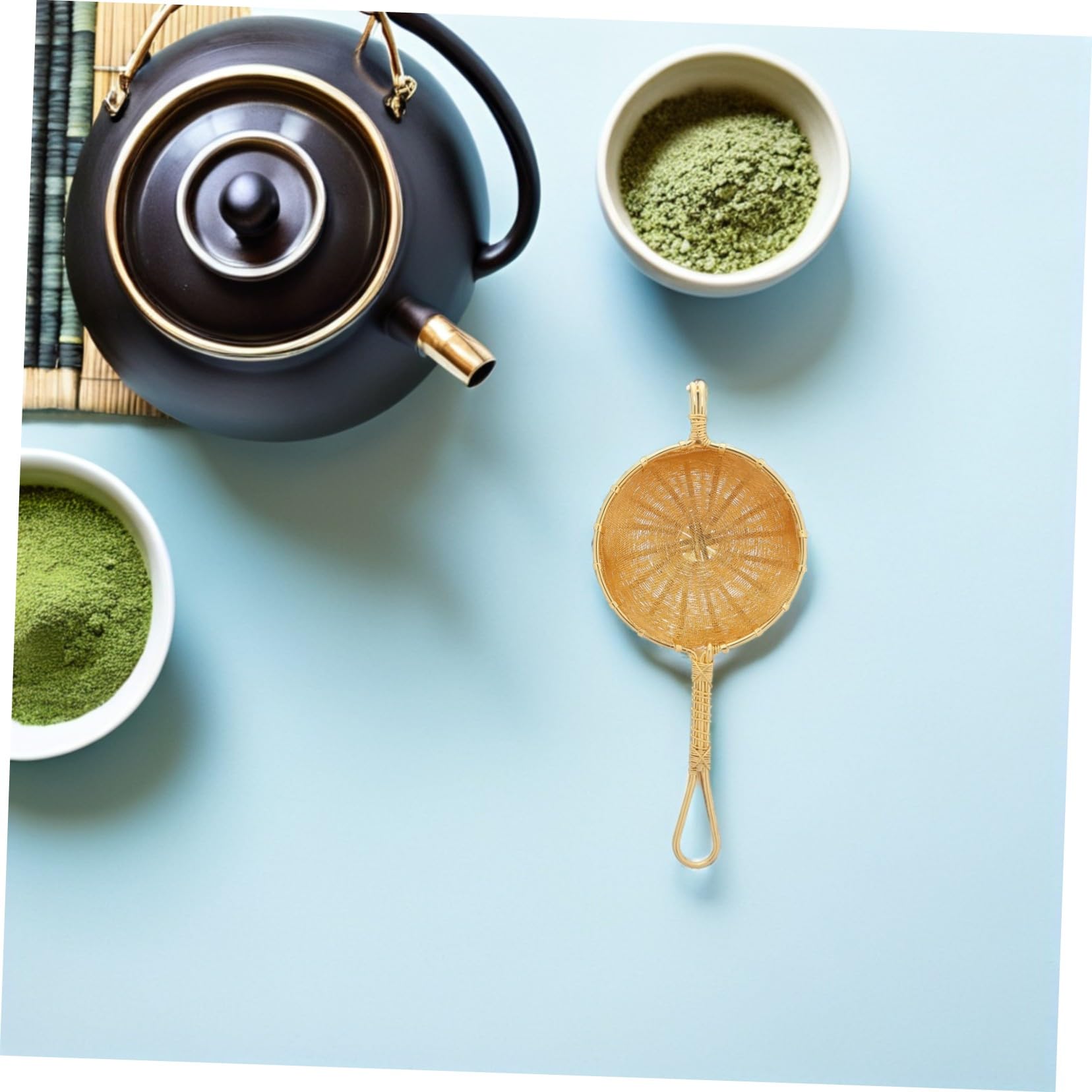 Ipetboom Infuseur à Thé Cuivre avec Poignée Passoire à Thé Vrac Filtre Réutilisable et Infusions