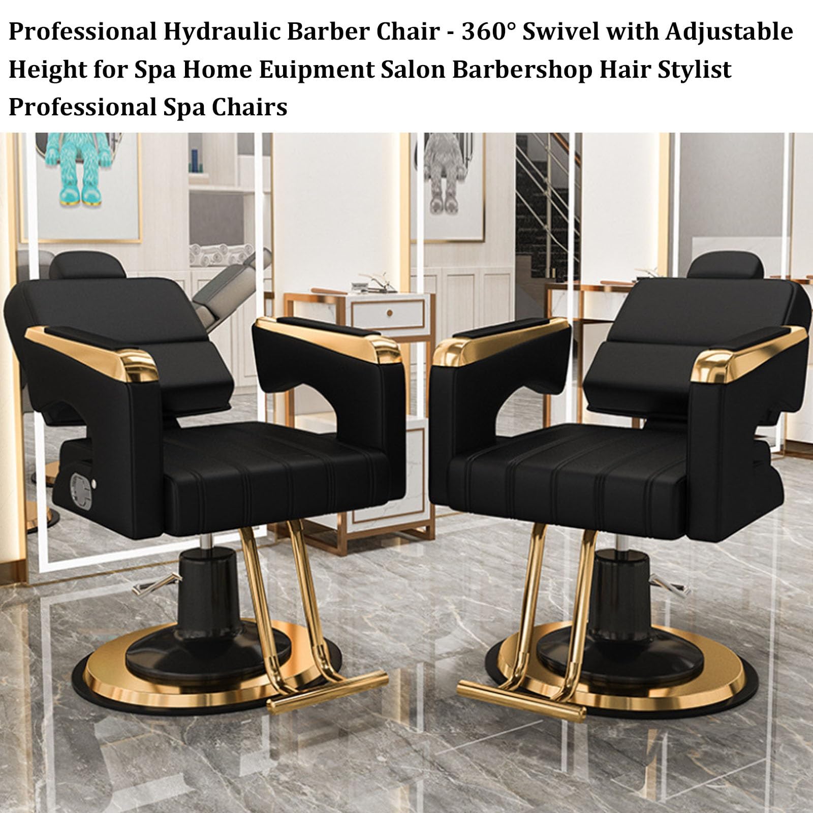 Sillón de barbería hidráulico, reclinable y Giratorio 360° con Estructura metálica, tapicería de Piel sintética (PU), Ideal para peluquerías o Estaciones de Lavado(Gray)