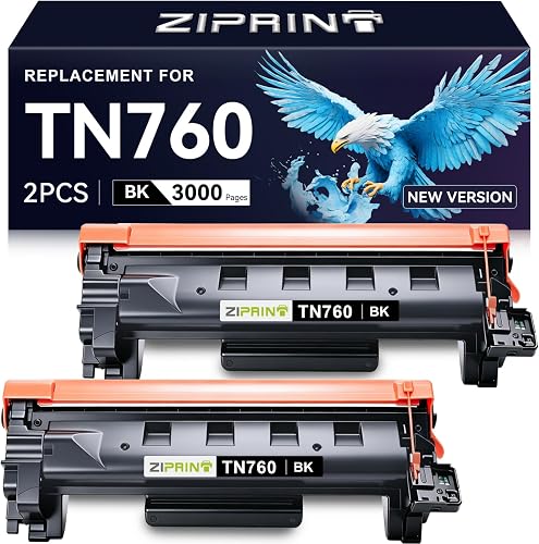 TN760 Toner Compatible for Brother Printer MFC-L2710DW DCP-L2550DW,2 Pack