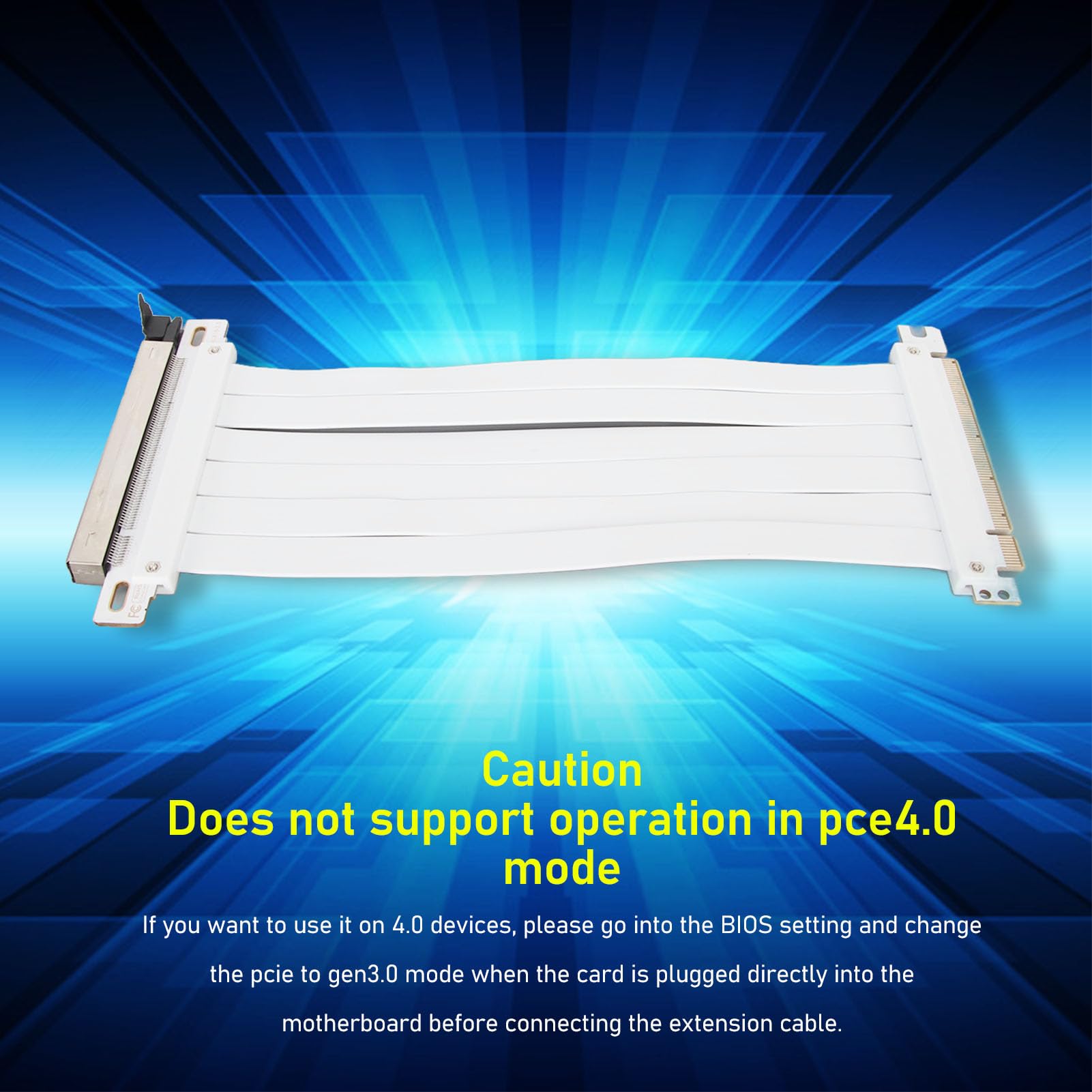 Yunseity Cavo di Prolunga PCIe 4.0, Cavo Riser PCIe 4.0 X16 Flessibile, Scheda Riser PCI Express Ad Alta velocità 90 Gradi per GPU Serie RTX 40 (Bianco