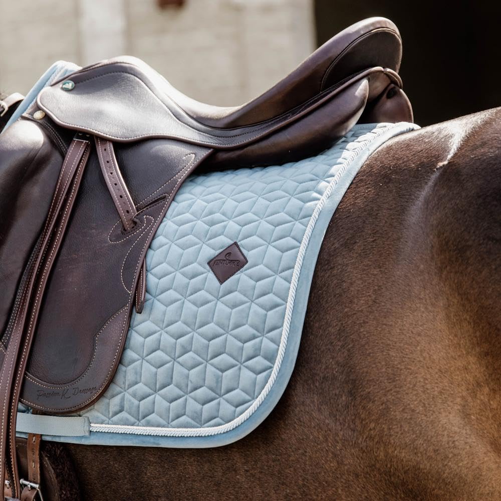 Kentucky Satteldecke - Samt - Hellblau - Satteldecke Dressur