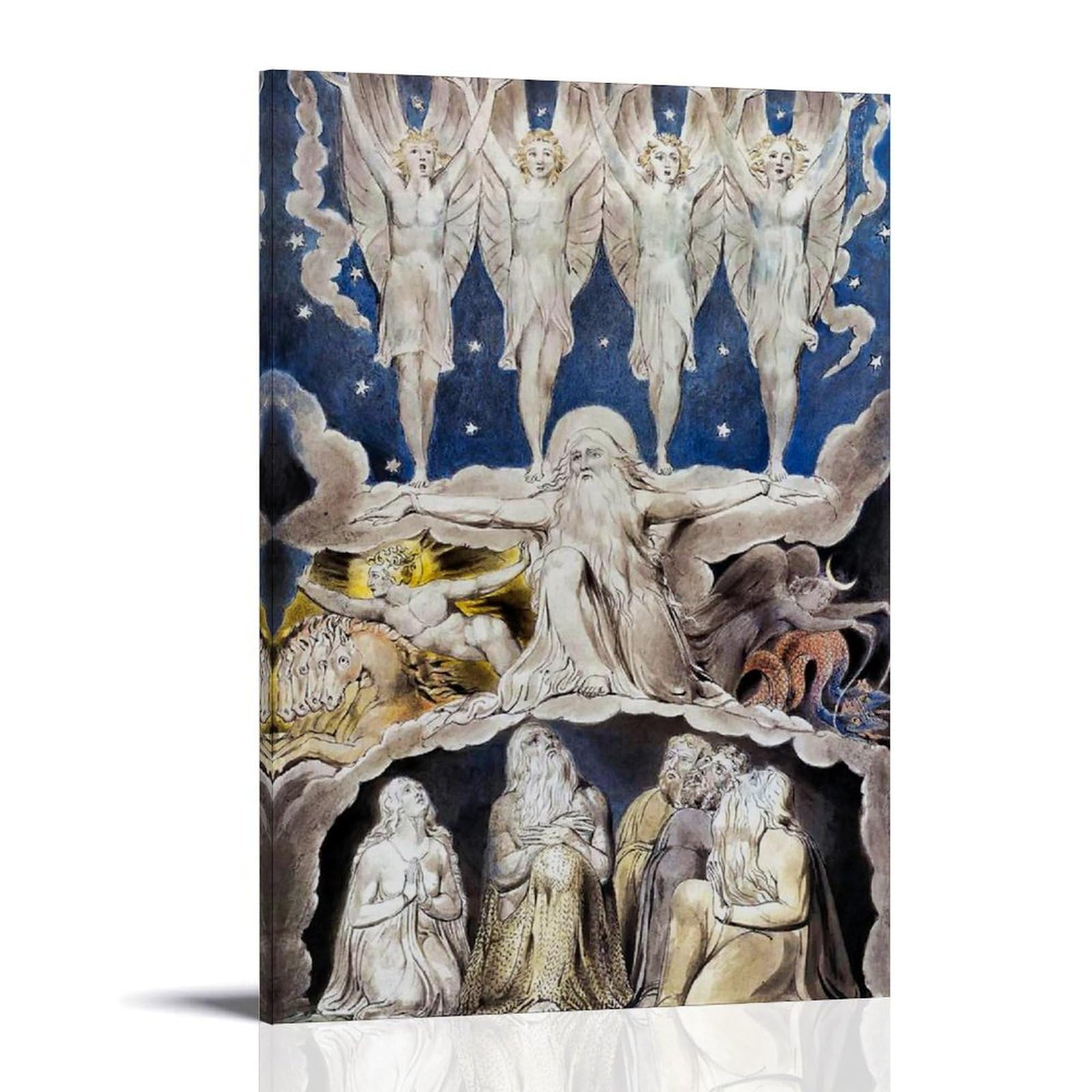 Figures Divines et Nuages William Blake - Impression Toile Haute Définition - 8