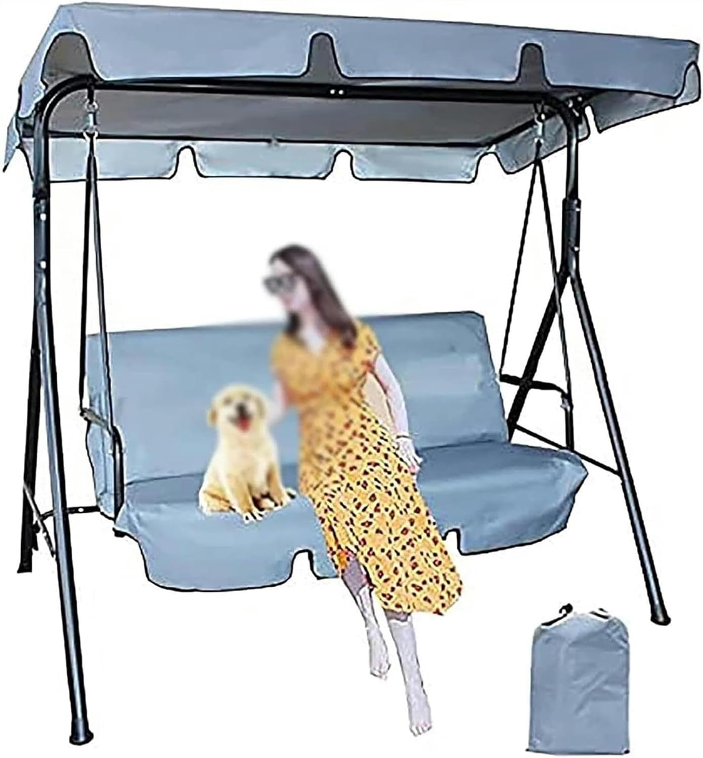 AMNOOL Patio Swing Canopy Replacement 2 Or 3 Seater Swing Canopy Cover Waterproof Sunshade UV Protection Outdoor Hammock Top Cover-1