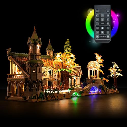 LocoLee Kit de luces LED para Lego El Señor de los Anillos Rivendell 10316, juego de iluminación con control remoto, accesorios compatibles con Lego