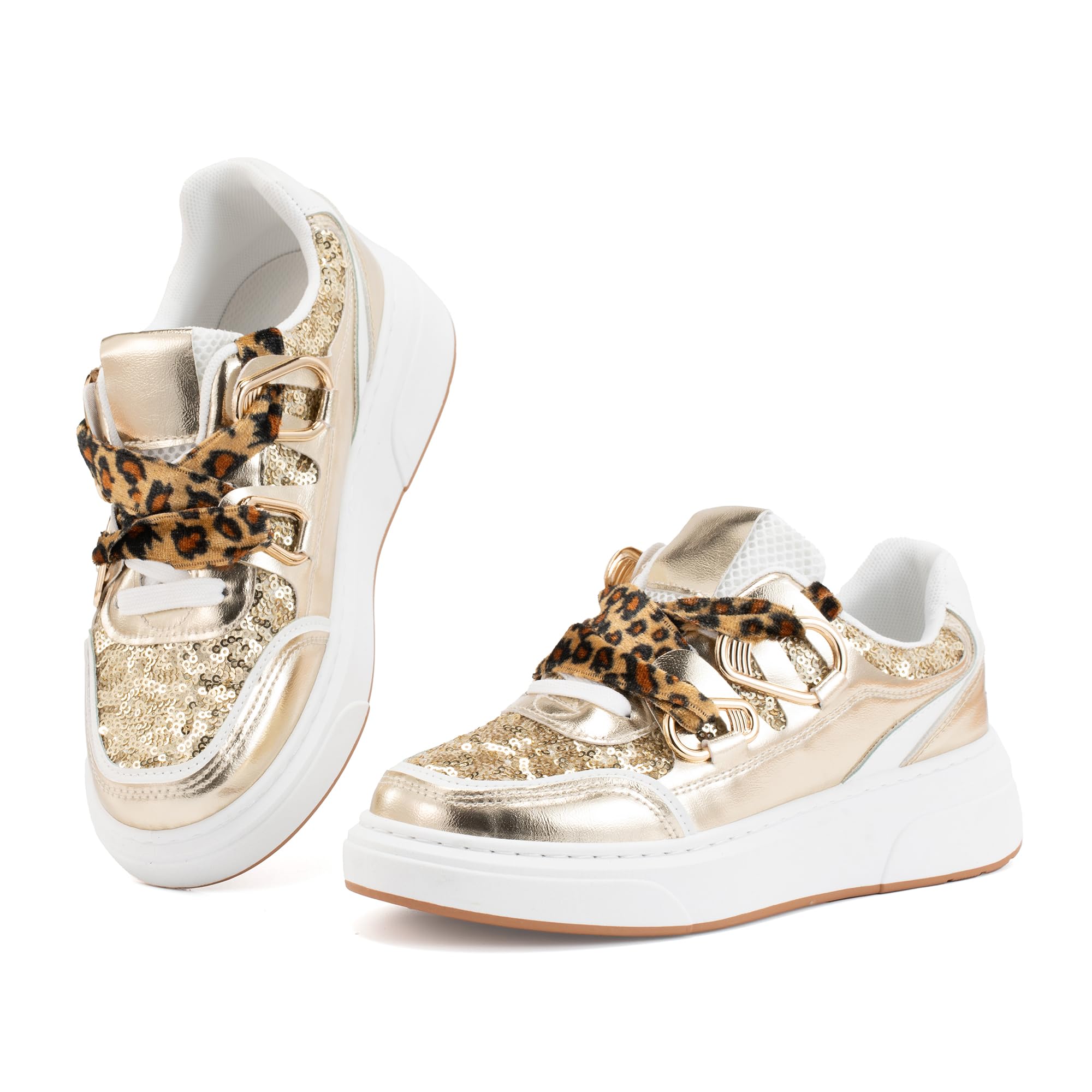 JOMIX Damen Sneaker Atmungsaktiv Turnschuhe mit Schnürung Elegant Plateau Frizeitschuhe für den Außenbereich