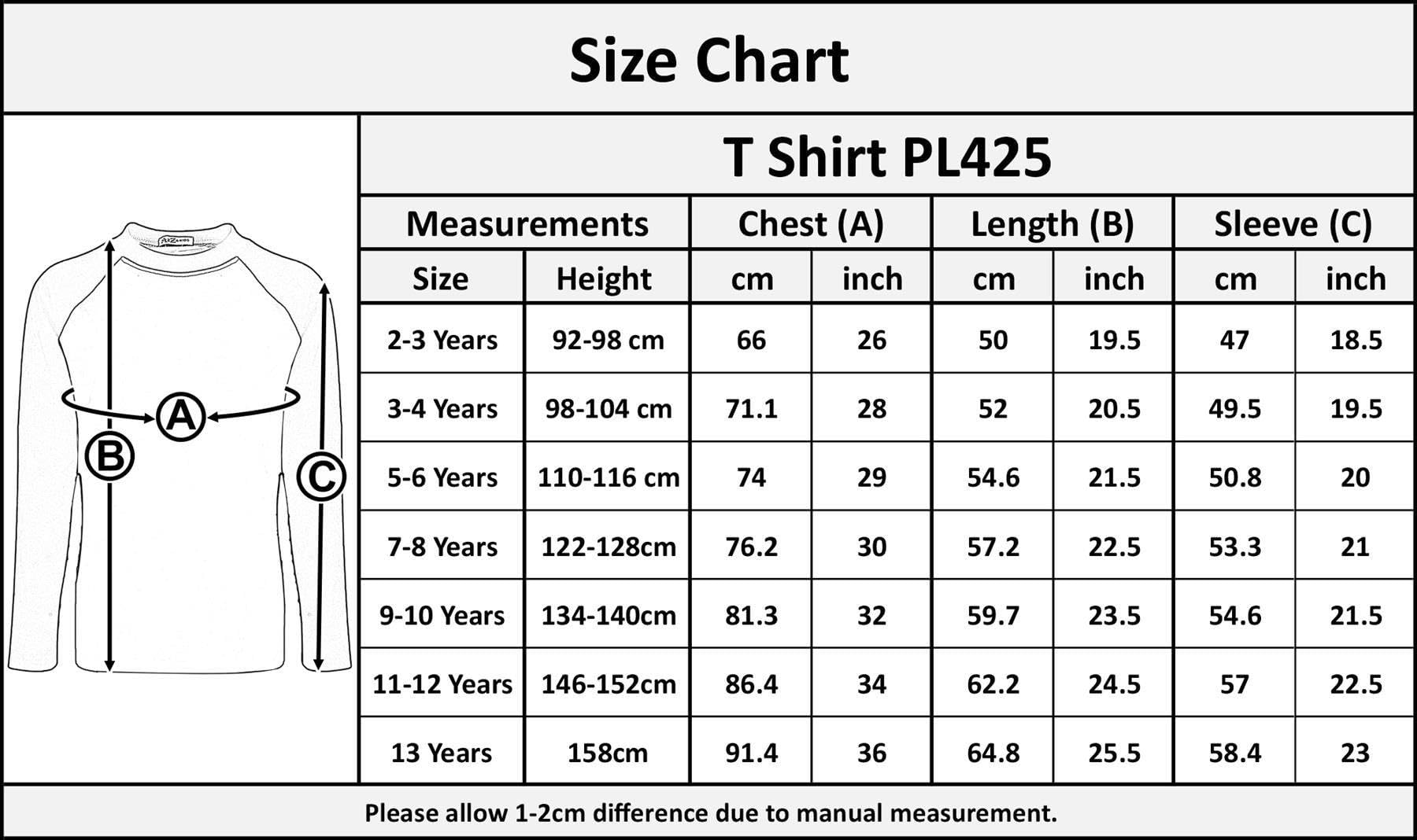 A2Z 4 Kids Chłopcy Plain Długi Rękawy Lightweight Activewear T-Shirt Atletyczny Miękki Czuć Oddychający Lato Zbiornik Top Casual Szkoła T-Shirts Wiek 2-13 lat