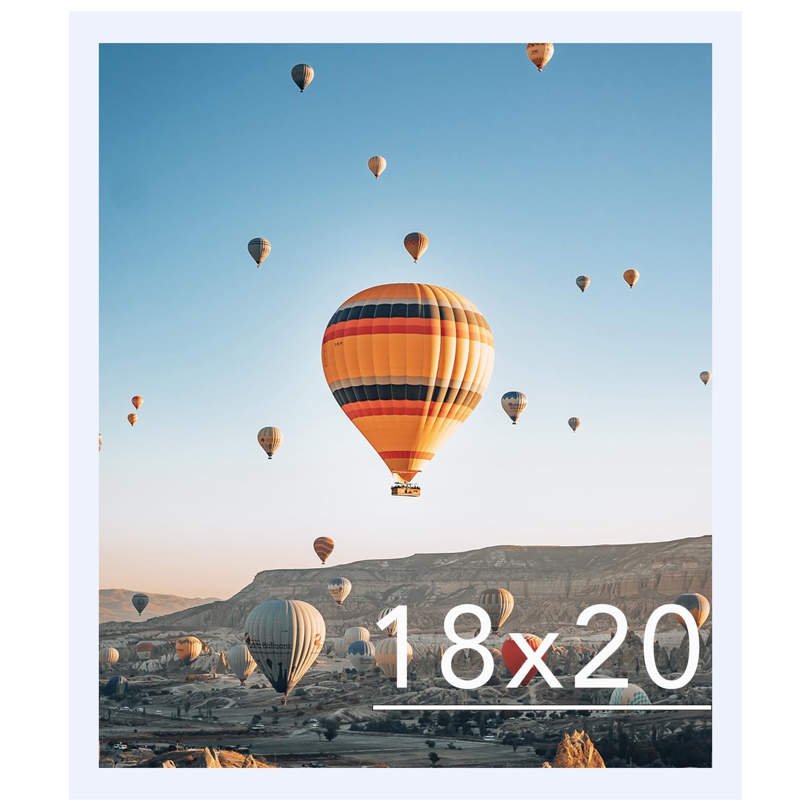 JCJMY 18x20 Picture Frame White for Poster Photo Picture, Horizontal and Vertical Formats for Wall Hanging, 18 x 20 Wall Gallery Poster Photo Frame for 18 by 20 Photos Posters, White