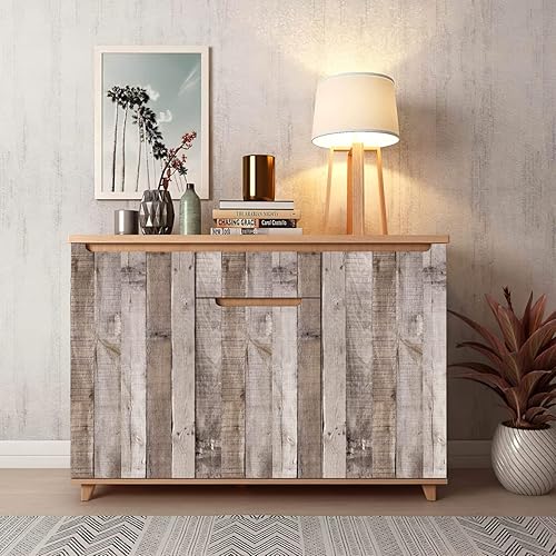 Miniatura 5 de Papel tapiz de madera para despegar y pegar, extraíble, tablón de madera envejecida, autoadhesivo, papel de pared reciclado sintético, papel de