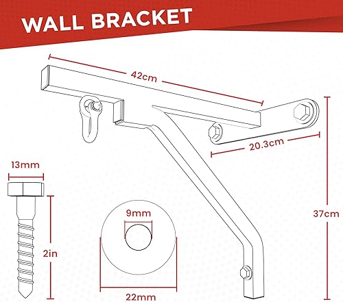 Miniatura 5 de RDX Mount Hanger Wall Bracket, Boxing Punch Bag 16 Gauge Heavy Duty Iron Bar, Steel Hanging Fixings D-Shackle, Boxing MMA Kickboxing Muay Thai