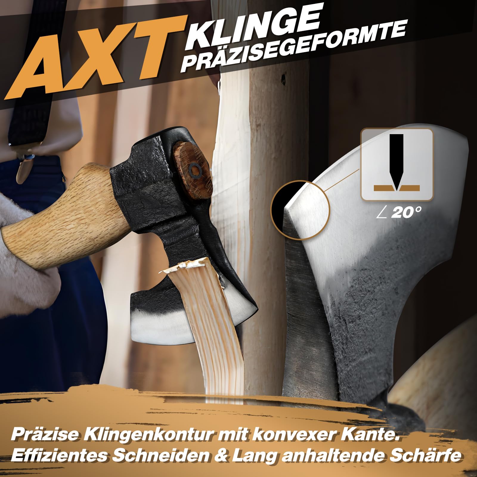 Purple Dragon Beil Axt Outdoor - mit Scheide, Äxte Holz Spalten 40cm Spaltaxt für Holz, Handgeschmiedet Handbeil Kuhfuß, Bushcraft Axt Holzgriff, Camping Äxte Geschenk für Männer