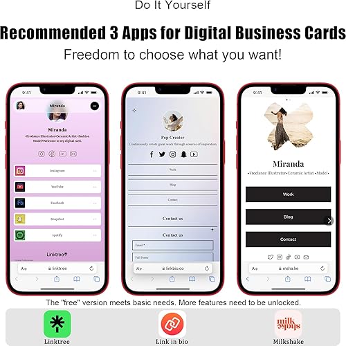 Miniatura 3 de itapring Tarjeta de visita digital de metal, tarjeta de red NFC inteligente para compartir redes sociales y contacto instantáneo, uso compartido