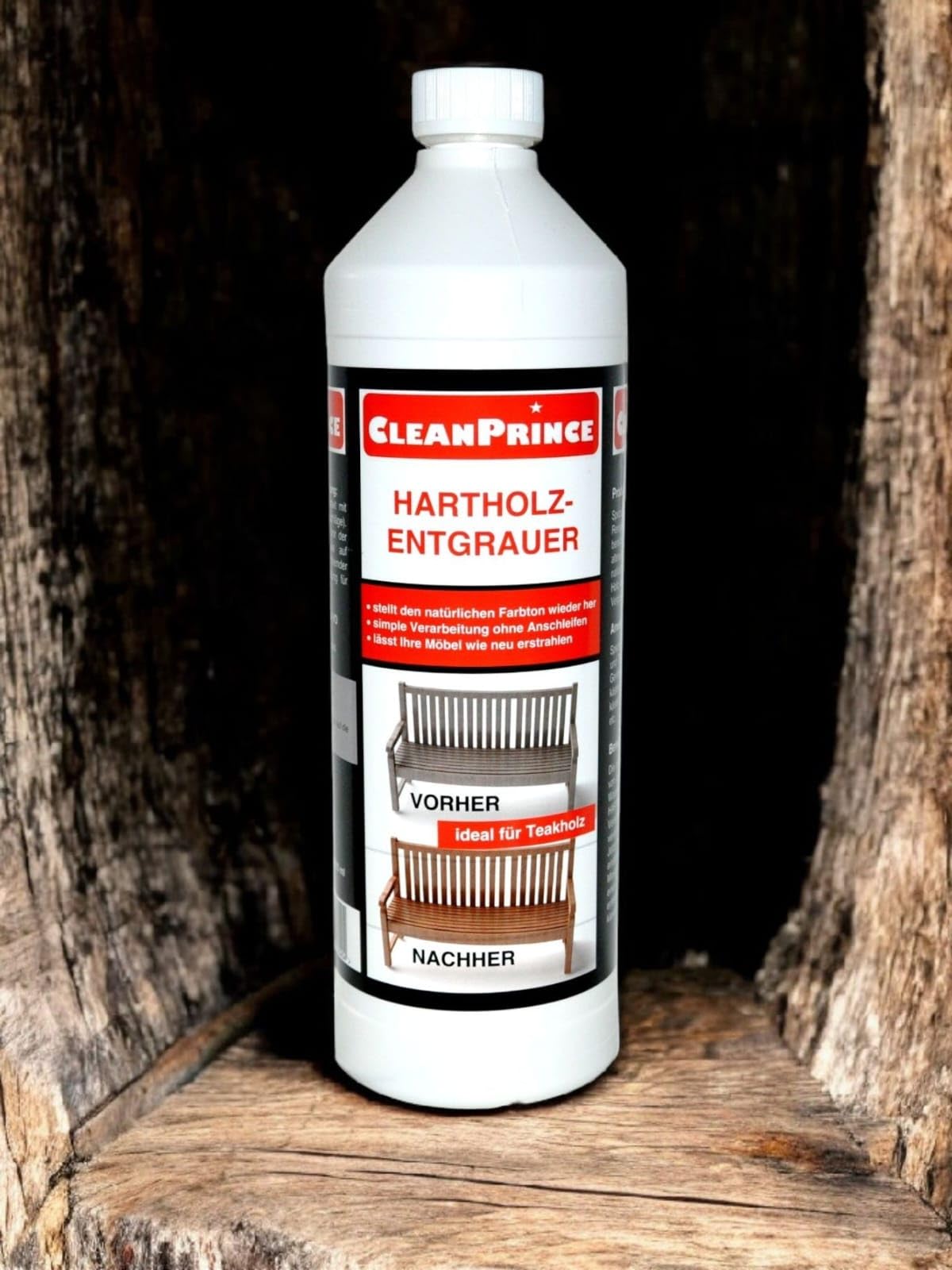CleanPrince Hartholz Entgrauer Reiniger für vergrautes Holz Holzreiniger