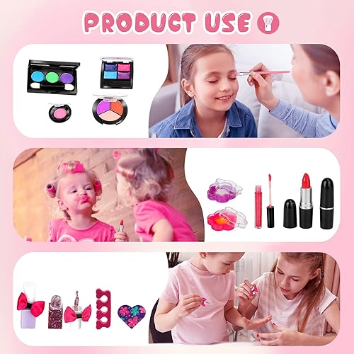 Miniatura 3 de Kit de maquillaje para niños para niñas, kit de maquillaje para niños, juguetes de Navidad para niñas, juego de maquillaje real, maquillaje lavable