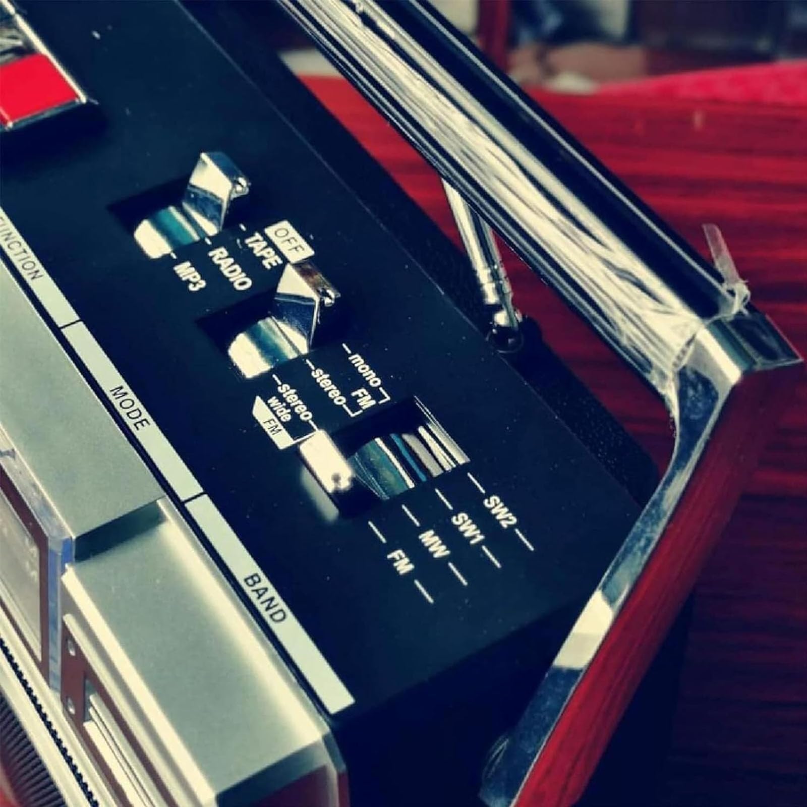 Lettore radio stereo portatile con CD, cassetta, Bluetooth, ingresso SD/USB e registratore a nastro, per riunioni di famiglia e viaggi