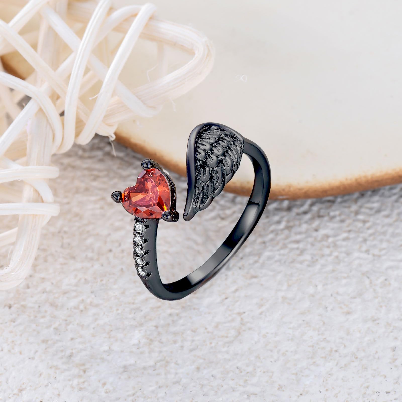 Offener Ring Damen 925 Sterling Silber Verstellbarer Ring Sonnenblumen-/Türkisfeder-/Engelsflügel Ring Hypoallergener Valentinstag Schmuck Geschenk für Ehefrau, Freundin, Tochter und Großmutter