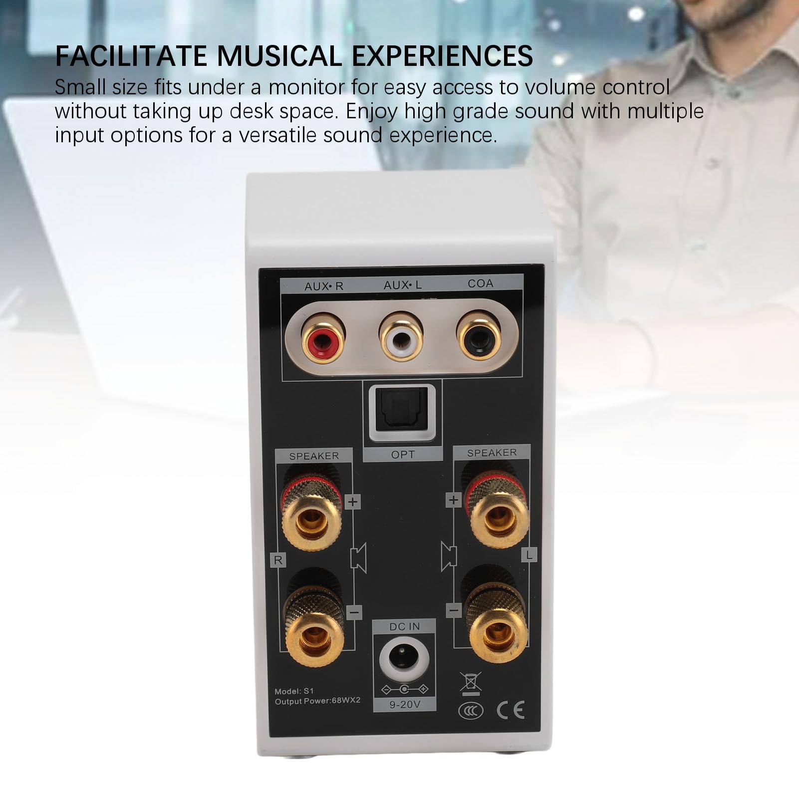 Bezprzewodowy Domowy Wzmacniacz Stereo Bluetooth, Wzmacniacz Dwukanałowy 200 W System Odbiornika Audio z Optycznym, Koncentrycznym Złączem USB Dźwięk Radia HiFi Cyfrowy