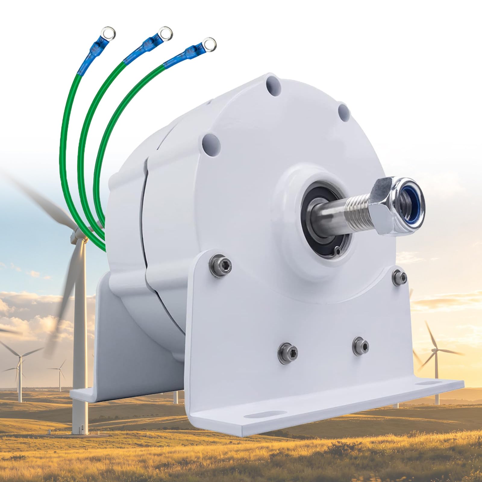 Alternatore sincrono a magneti permanenti Generatore 600RPM con Terre Rare NdFeB e Cassa in Alluminio per Turbine Eoliche e Appassionati DIY 220V