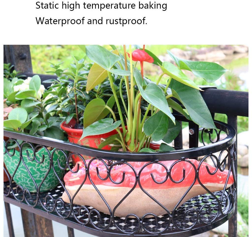 Jardinières De Garde-Corps Suspendus - Noir - Supports En Fer Pour