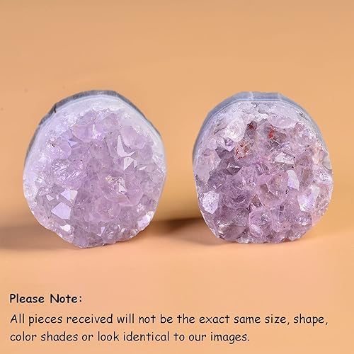 Miniatura 4 de JIC Gem Juego de 2 pomos de amatista para cajones, pomos de piedra de cristal, manijas de armario de cocina