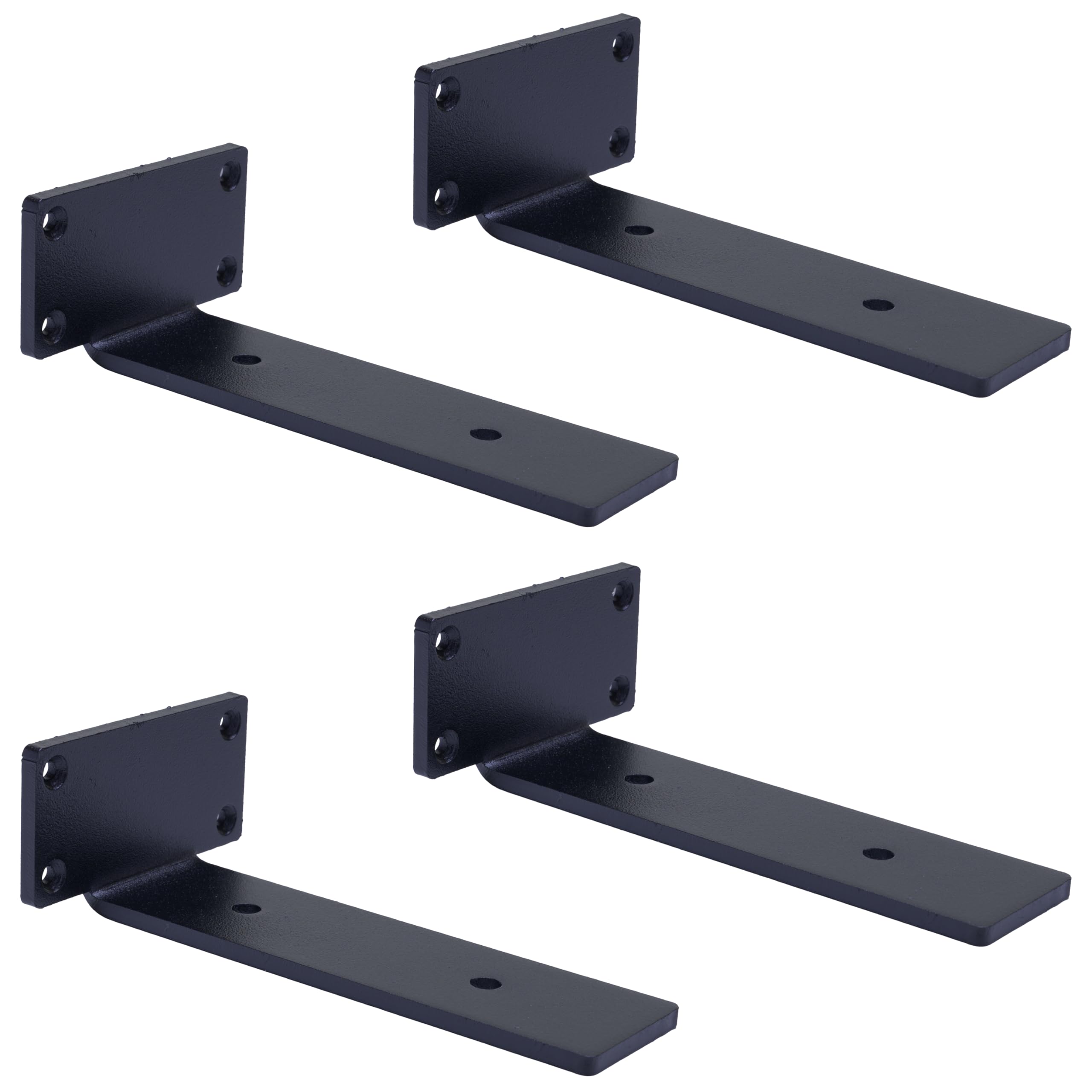 Eduwurxs Black Steel Floating Shelf Brackets 6In 4 Pack