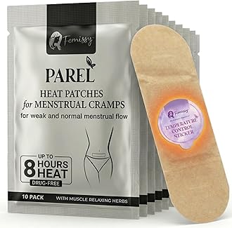 Herbal Period Heat Patches, Tailored for Low-Normal Flow (10 Pack) – 8hr Long-Lasting, Drug-Free Heating Patch for Menstrual Cramps, Bloating & Back Tension – Skin-Safe, Strong Hold, On-the-Go Relief