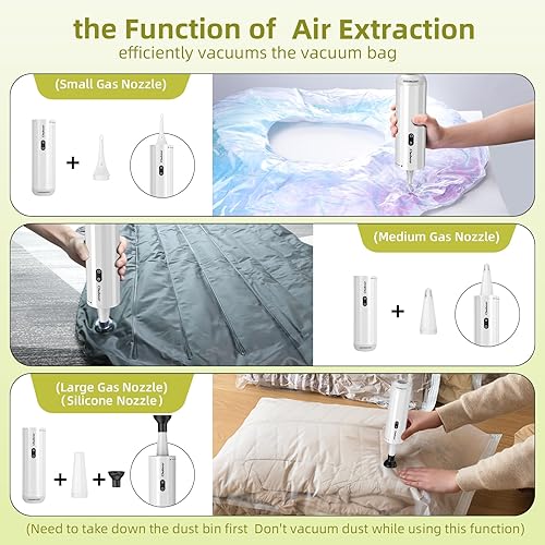 Miniatura 5 de Chuboor Aspiradora de mano, potente aspiradora de automóvil de 13000 PA, de alta potencia, recargable, mini aspiradora portátil con luz LED SOS,