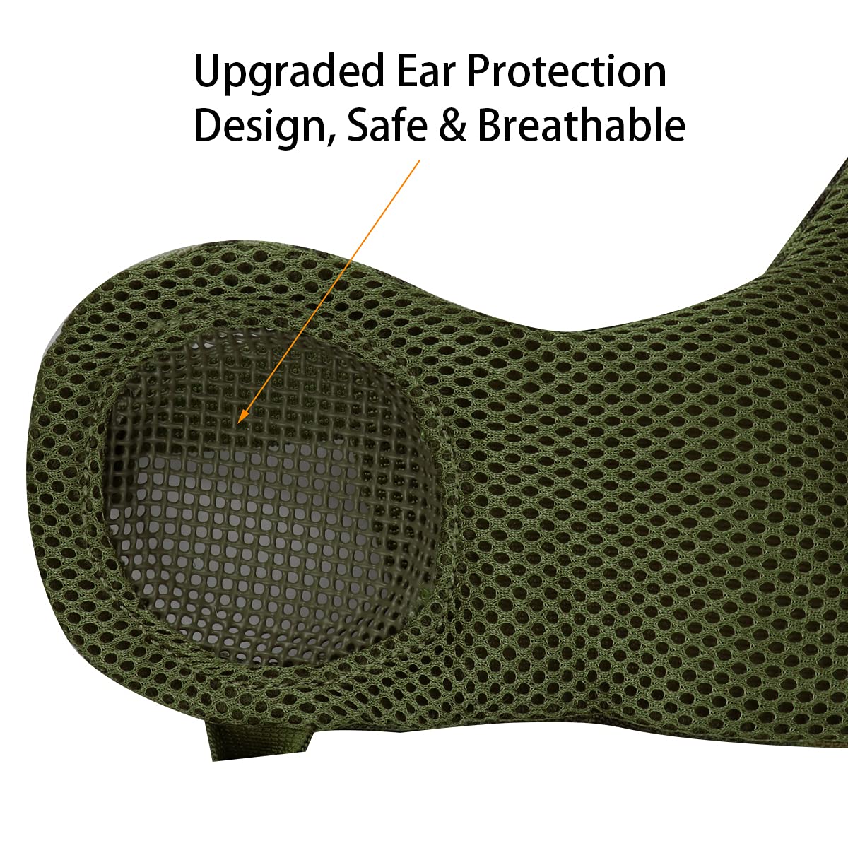 Máscara de malla plegable para Airsoft, máscaras de malla de media cara de nailon con protección para los oídos, ajustable, protector inferior CS, caza, paintball y tiro