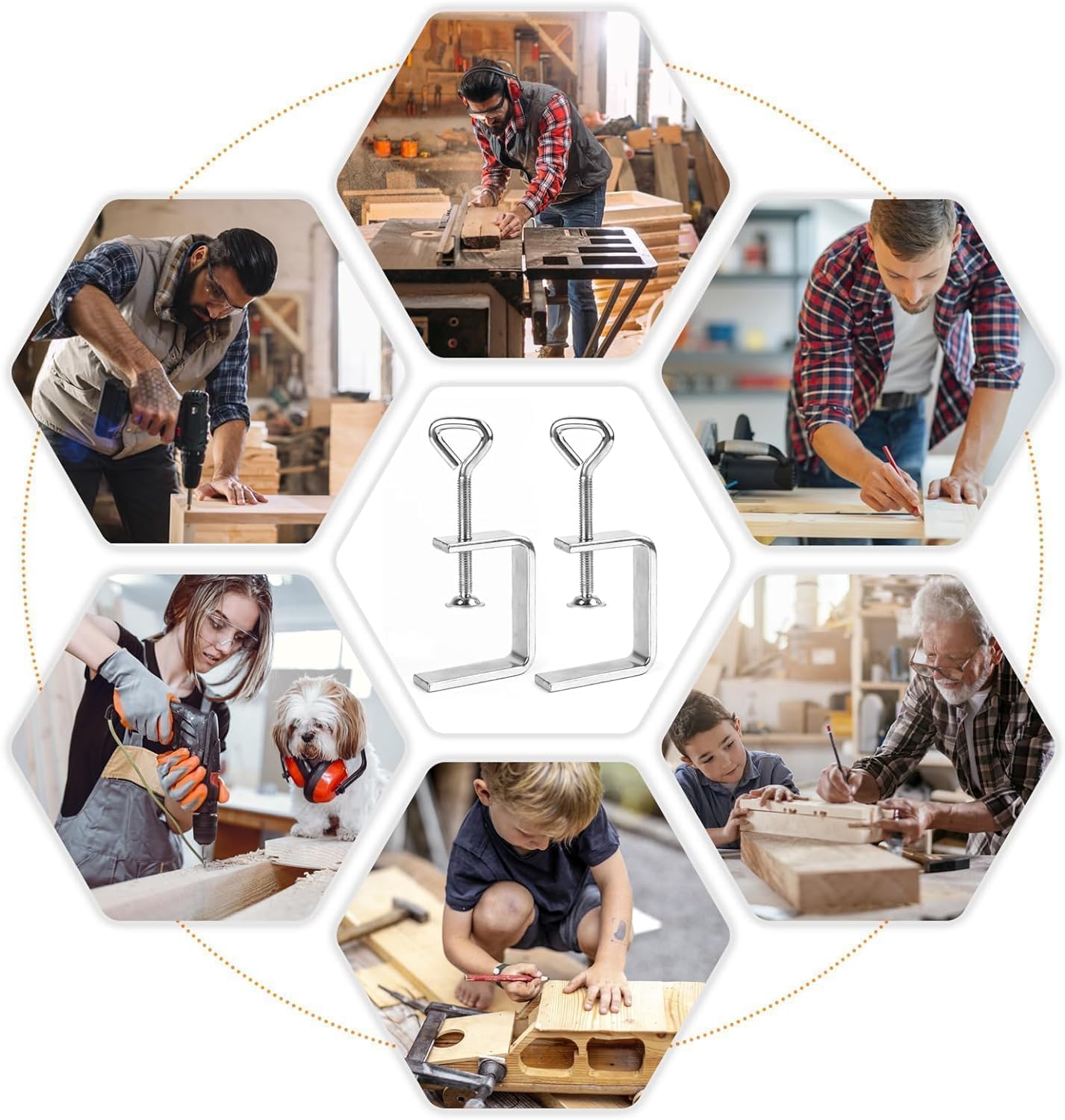 Cheqo® Lot de 4 pinces - Qualité professionnelle - Pince universelle 7