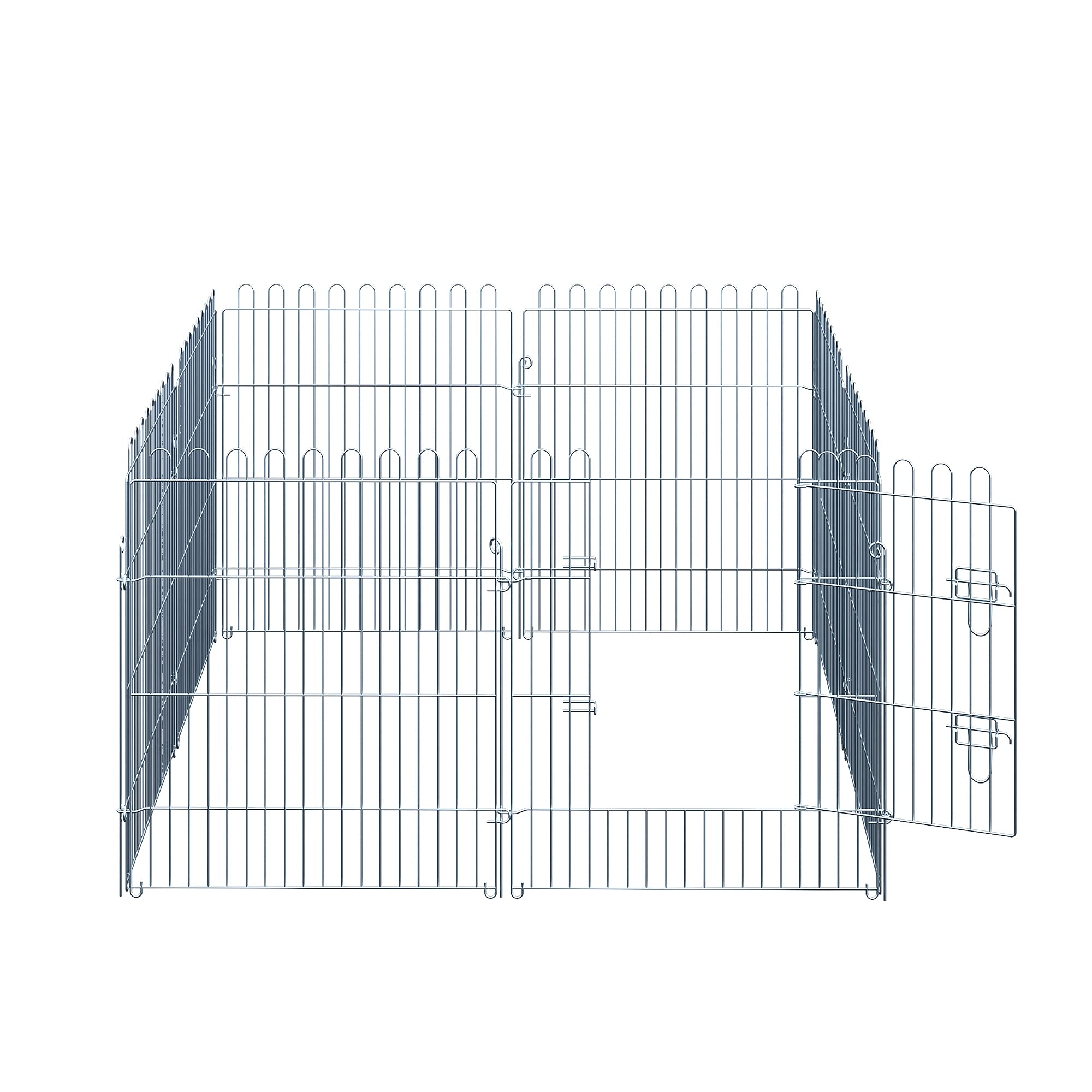 PawHut Parque para Mascotas Valla Corral 8 Vallas 63x76cm + Puerta Entrenamiento Perros