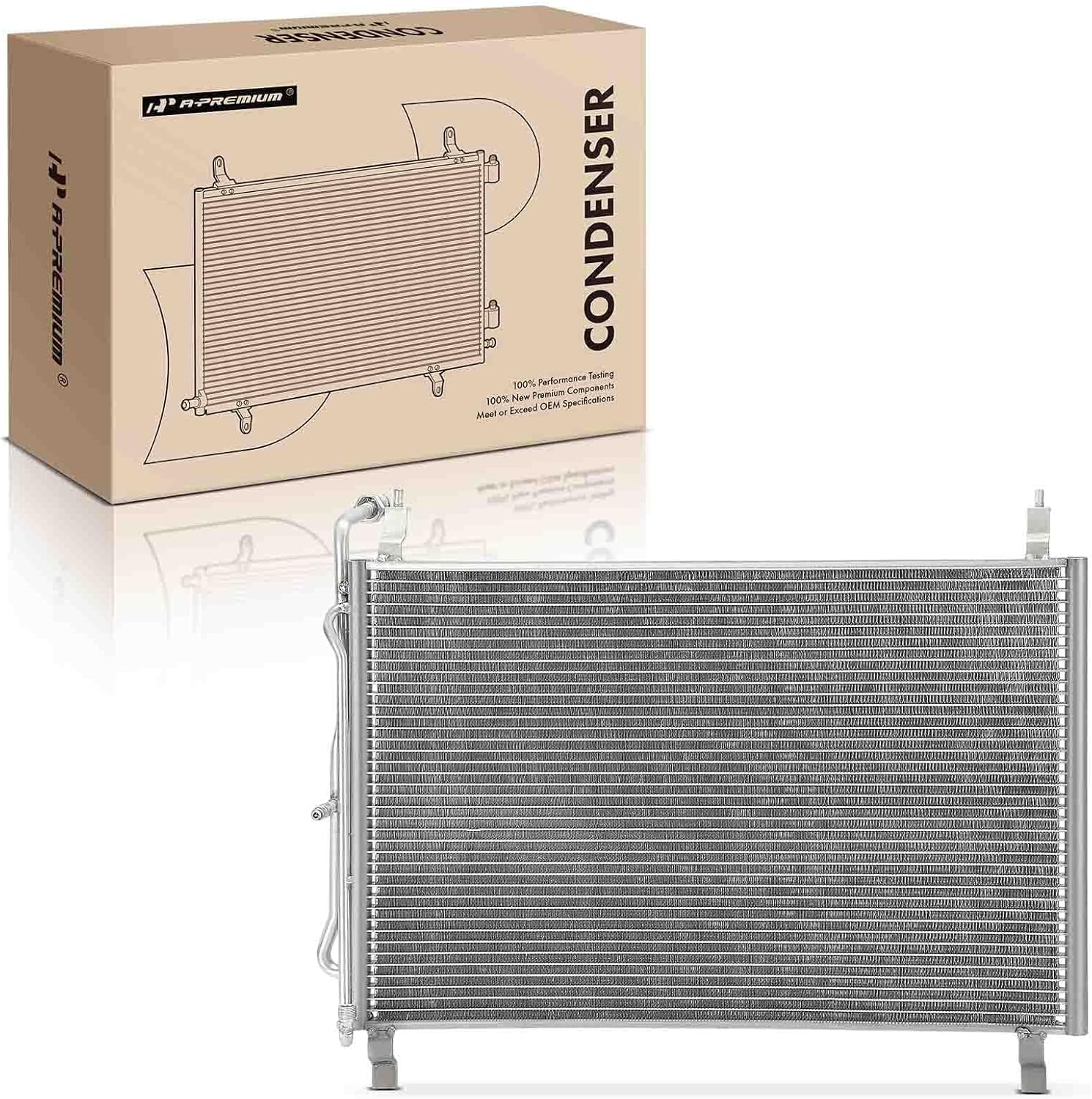 A-Premium Air Conditioning A/C Condenser Compatible with Mercedes-Benz W126 Series 300SDL 1986-1987, 300SE 300SEL 1988-1991, 420SEL 560SEL 1986-1991, Sedan, with Bracket