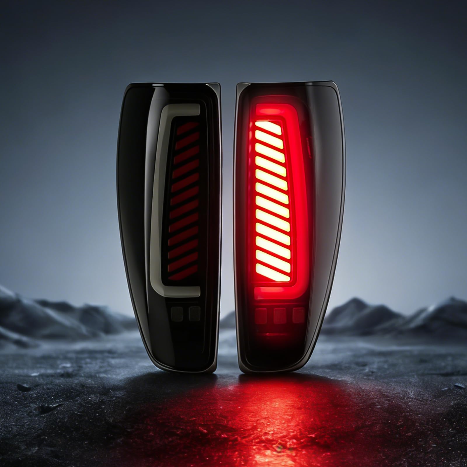 Photo 1 of Full LED Tail Light Assembly for 2004-2012 Chevy Colorado/2004-2012 GMC Canyon/2006 Isuzu i-280/i-350/2007-2008 Isuzu i-290/i-370 - Animated Star-up, Dynamic Turn Signal, Brake, Reverse Lights,1 Pair