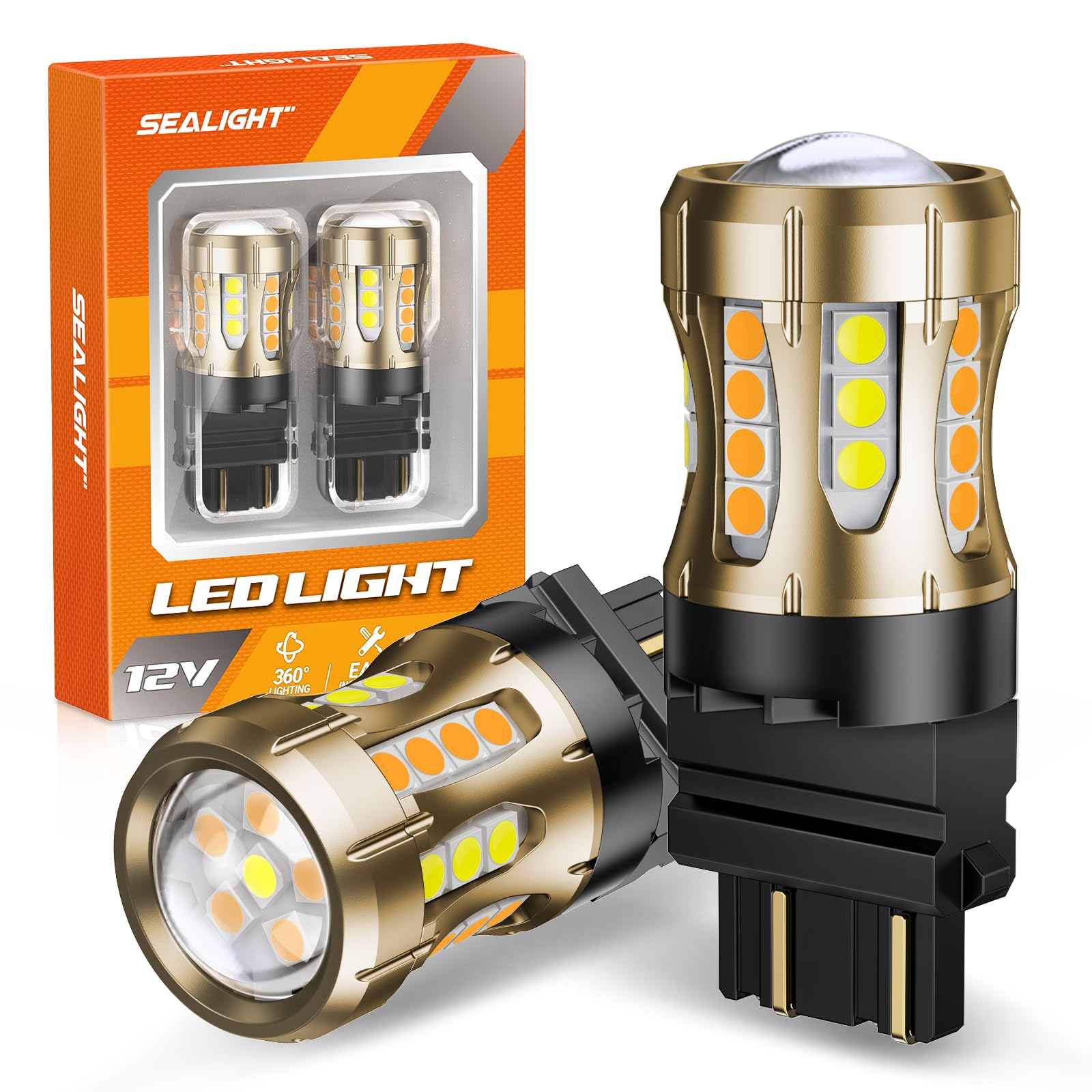 SEALIGHT 3157 Switchback LED Bulbs with Extra Resistor