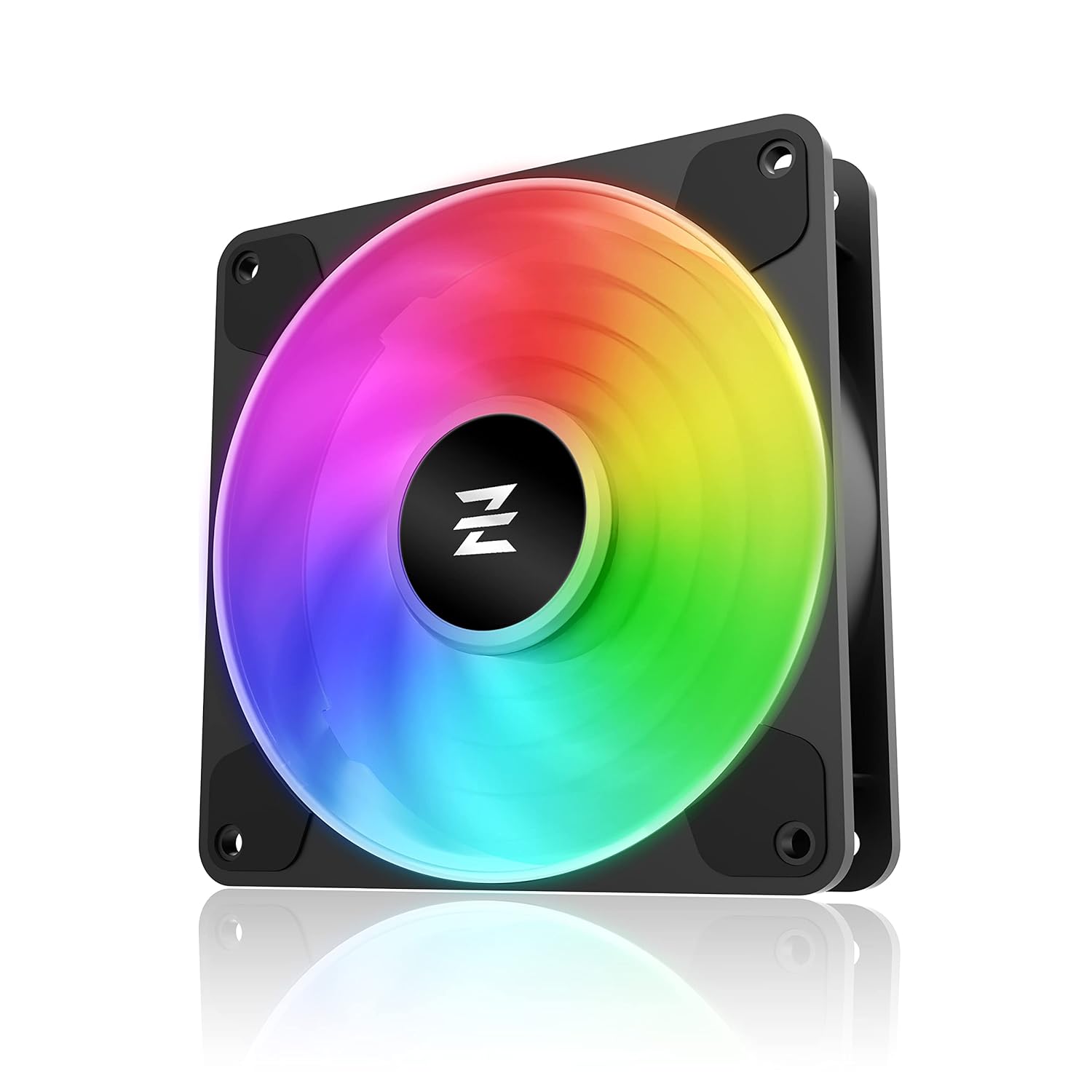 US-ARGB Cube Fan EZDIY-FAB 1-Pack PC Case RGB Fan 120mm for Desktop, 5V-3PIN Addressable RGB Fans, Motherboard SYNC with 5V-3PIN, High Perfomace, Fan Speed Control, Computer Cooling- Black