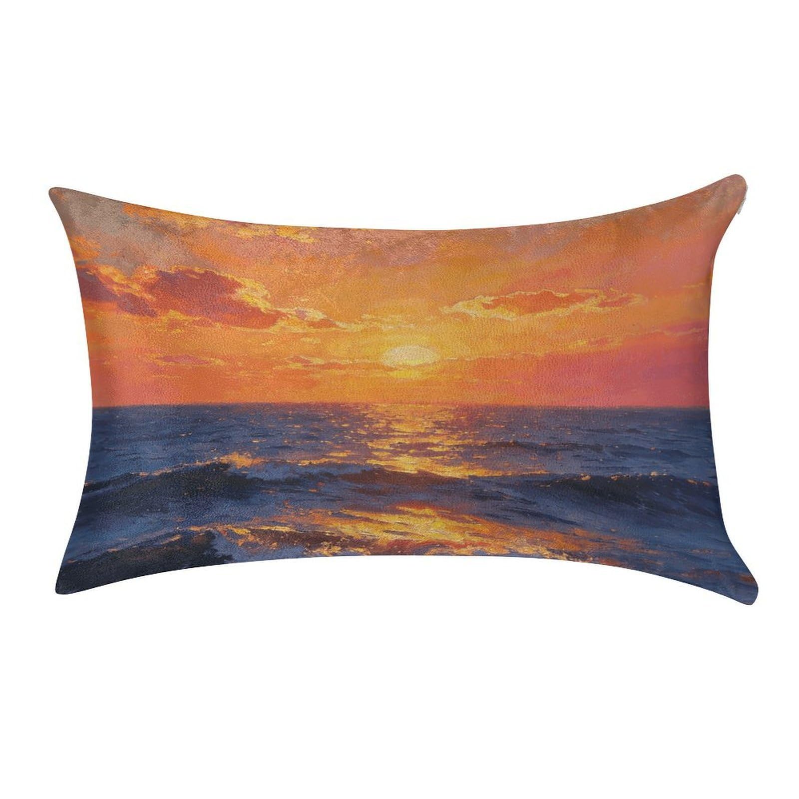 Fodpand Style Oceanic Sunset Pillowcase,Elegant Designed Home Decor,Velvet Pillowcase,Soft And Cozy,Pillow Case Cover With Hidden Zipper For Bedroom, Sofa, Couch