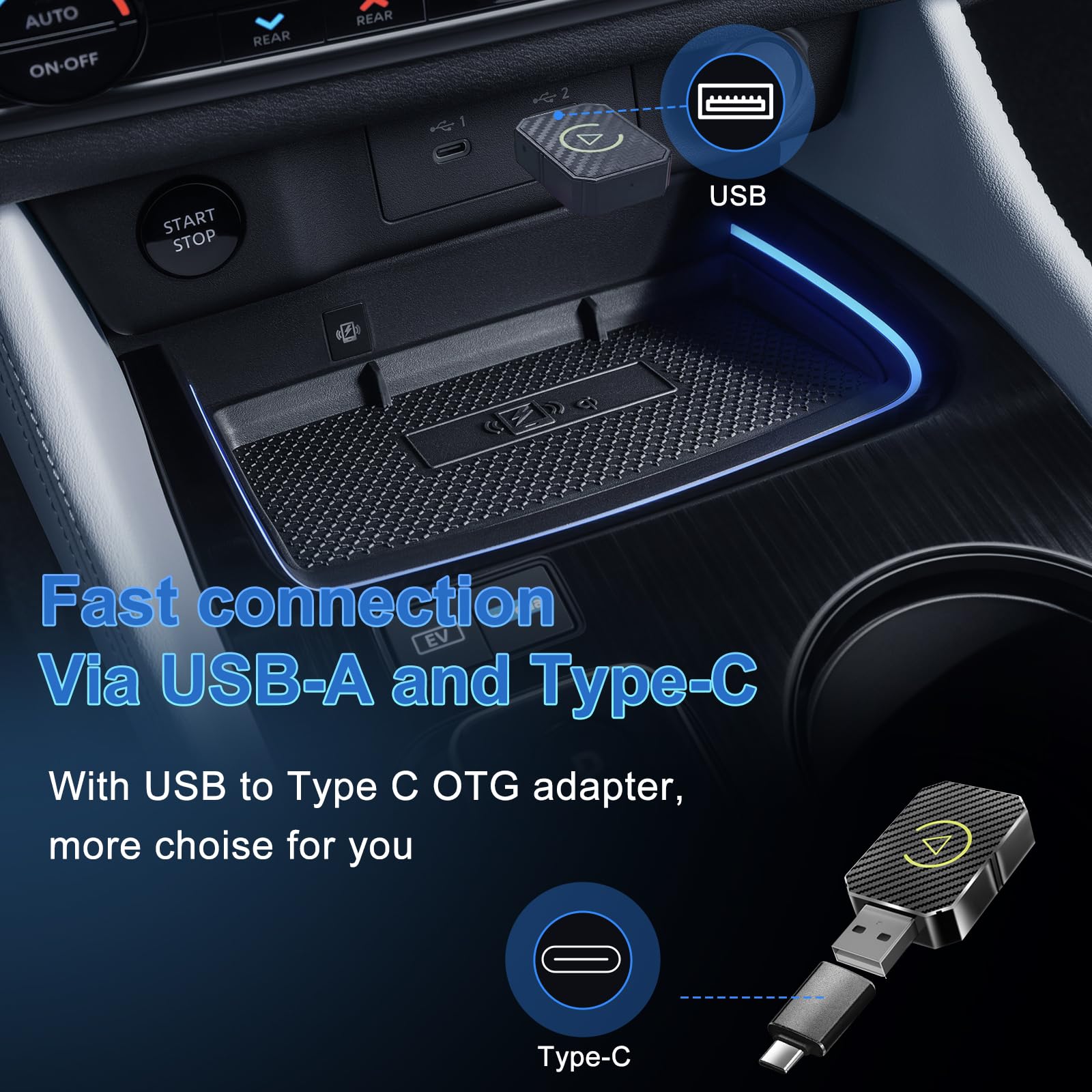 Adattatore Wireless CarPlay 2025 – Dongle Bluetooth 5.0 Plug&Play, Mini USB, Compatibile Con Auto Post-2016 - 5