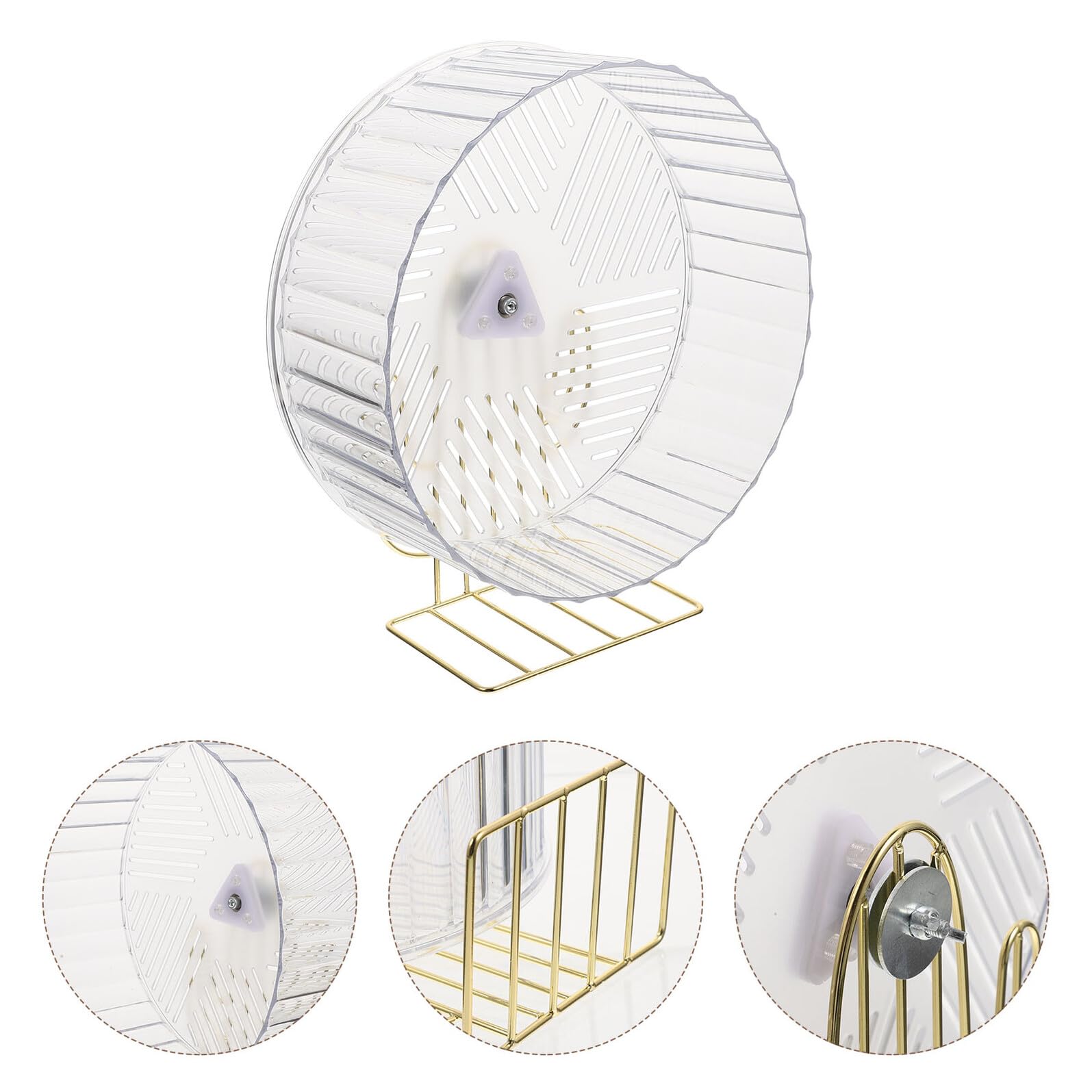 Rueda de Ejercicio para Hámster Soporte, Diseño Estable | Plástico y Aleación, para Chinchilla y Erizo, Formato Grande, Aspecto Adorable