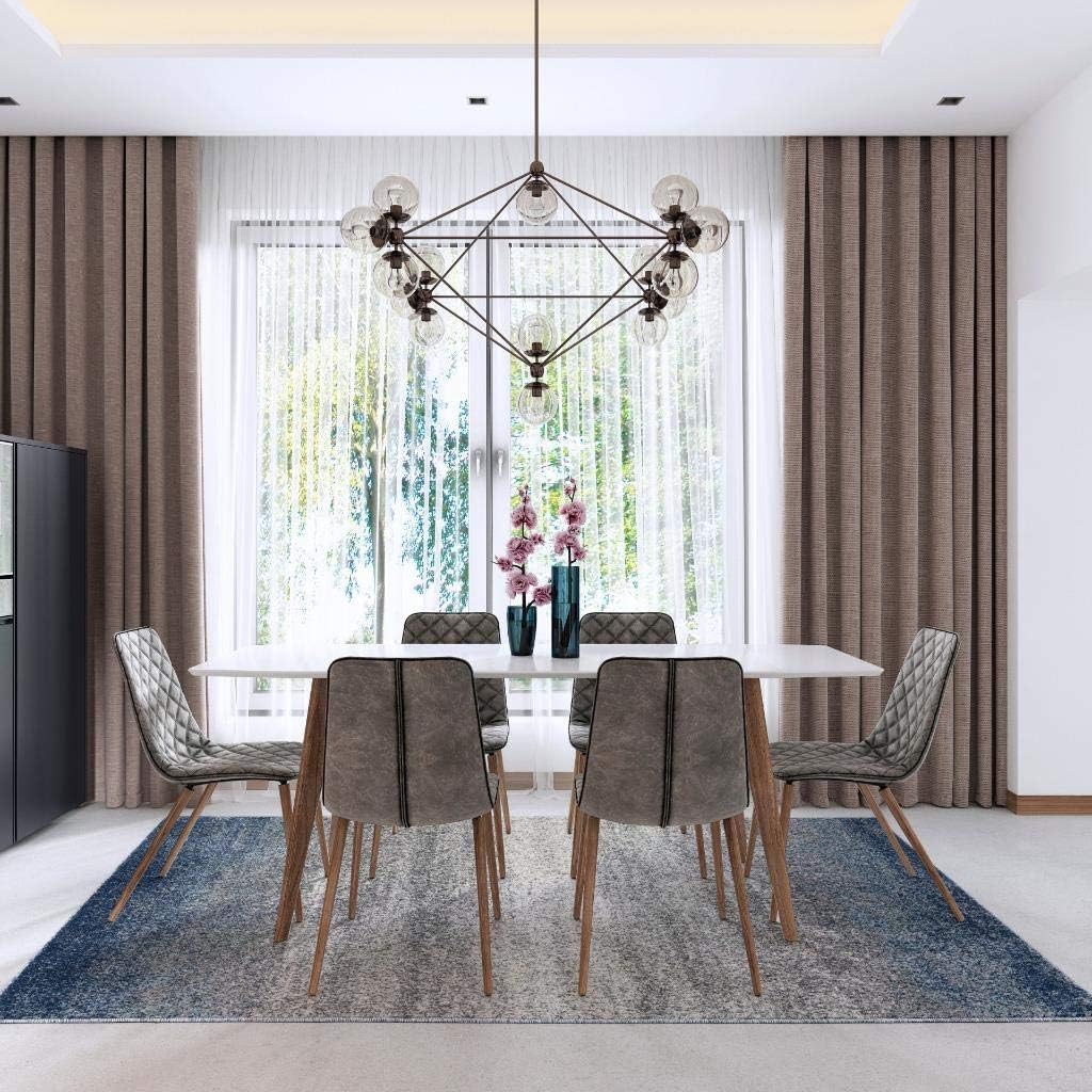 LUXE WEAVERS Lagos Collection 7929 Blue 4x5 Modern Area Rug