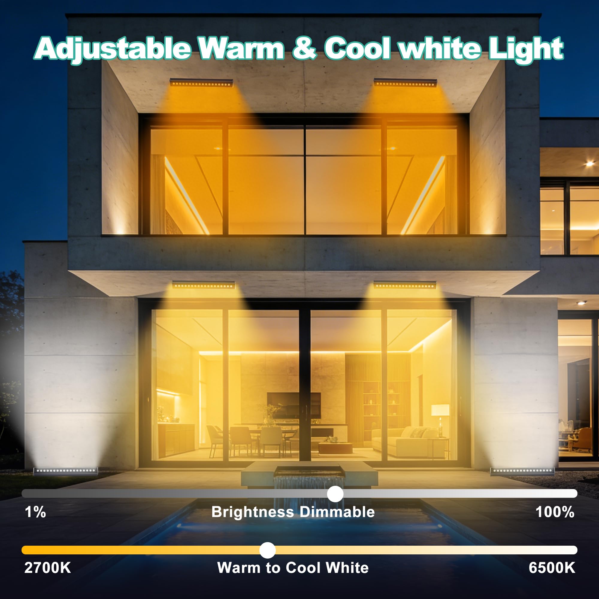Faretto LED 50 cm 36 W Bluetooth IP66 dimmerabile 8 modalità luce festa discoteca
