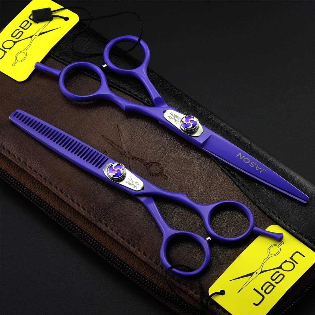 Set di Cesoie per Capelli per Barbiere Set, Forbici per Parrucchieri in Acciaio Inox, Taglio di Capelli Taglio di Assottigliamento Adatto per Donne/Uomini/Bambini E Barbieri