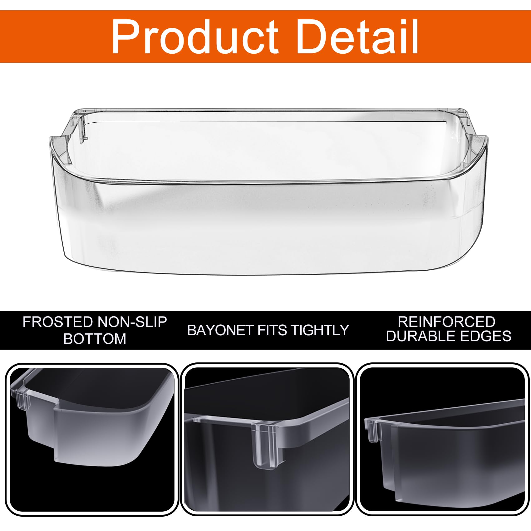 2 Pack WPW10710203 Refrigerator Door Bin Fit for Whirlpool Kenmore Maytag Refrigerator Door Shelf Bin Replacement W10710203 W10451871 W10463668 AP6023888 PS11757236 WRS571CIHZ01 WRS588FIHZ00 Door Bin