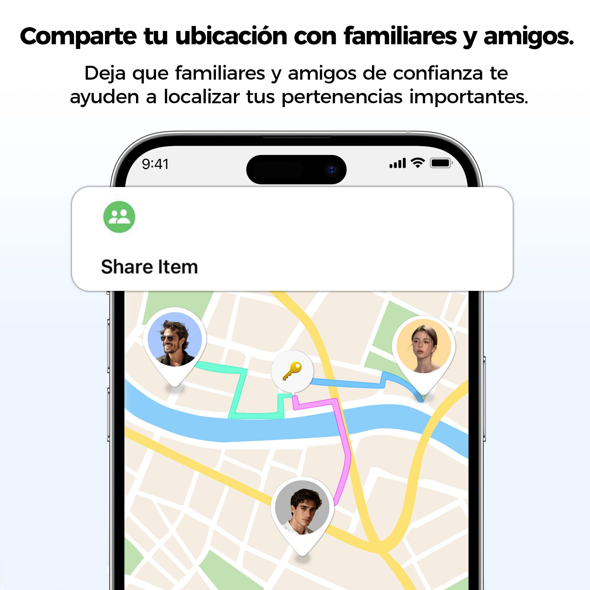MiLi LiTag Duo Smart Tracker para iOS y Android, localizador de Llaves Compatible con Apple “Buscar” o Android “Localizador”, Pila CR2032, para Llaves, Cartera y Equipaje, Negro, Pack de 4