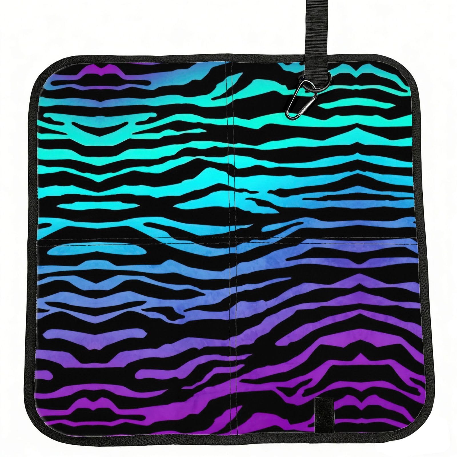 OKFSTY Blue Camouflage Zebra Stripes Print Fold Away Seat Cushion Portable Outdoor Pad Polyester Bleacher Bench Mat Travel Picnic Pad
