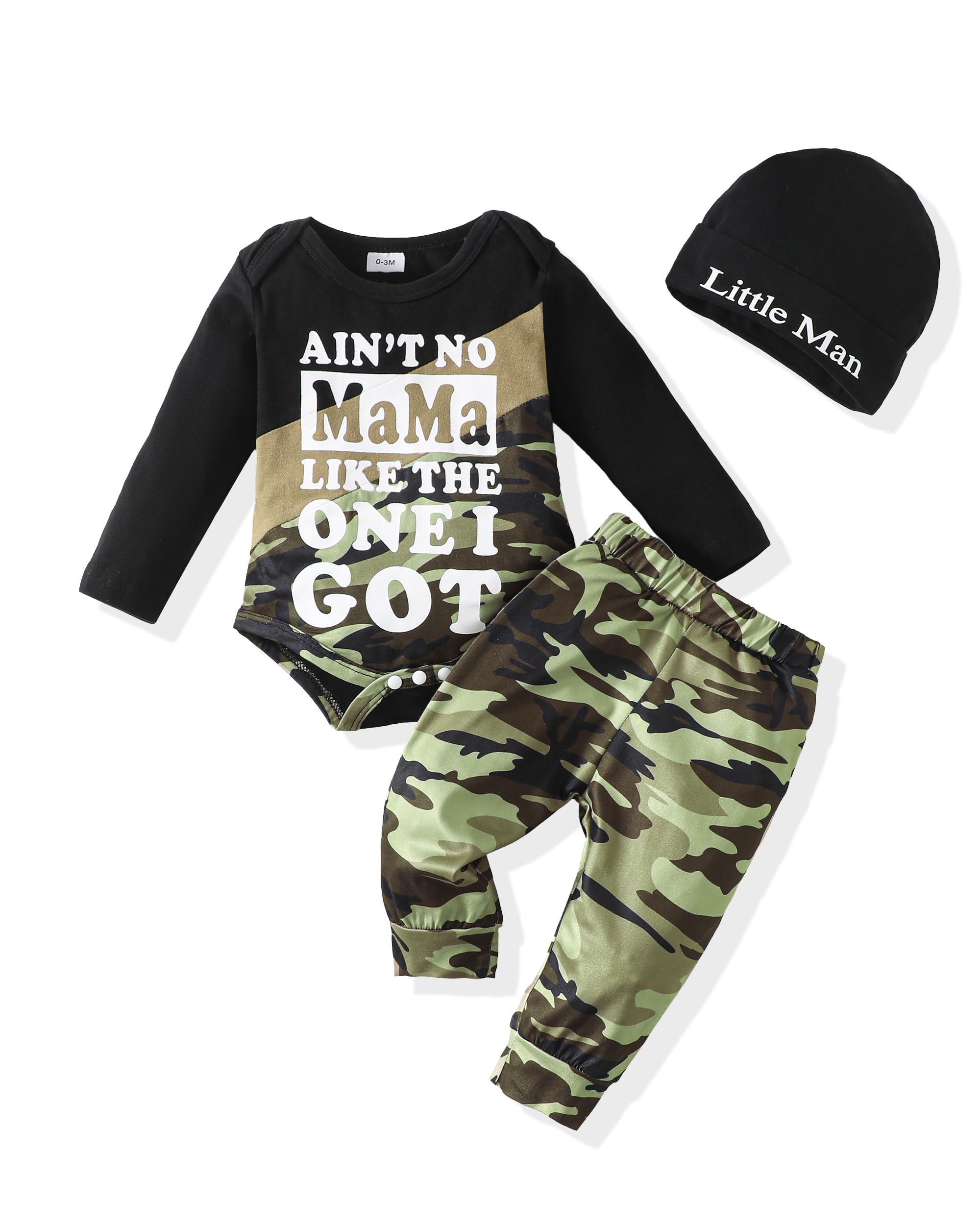 Newborn Baby Boy Clothes Outfits Winter Infant Boy Long Sleeve Romper Top Long Pants Outfits Set