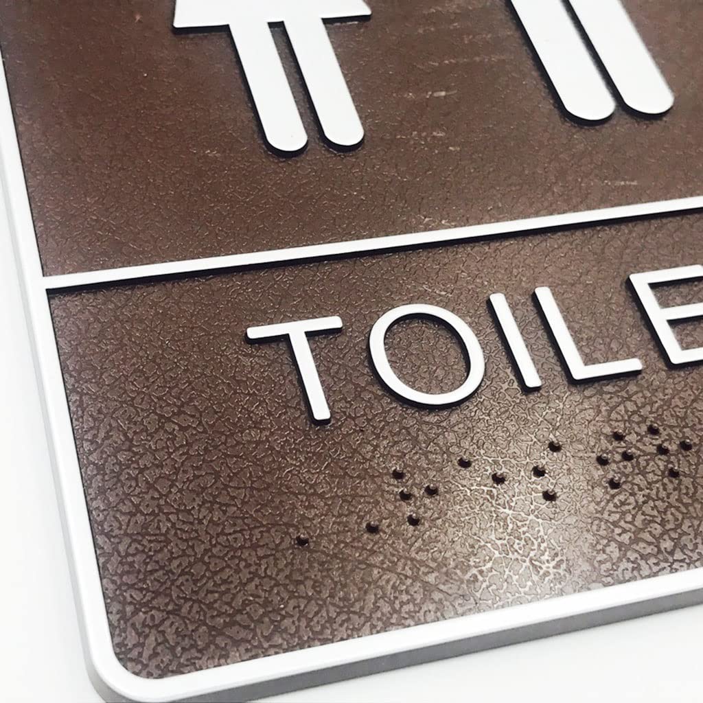 Targa Bagno All Gender Con Braille - Argento 15x22.5cm Per Inclusivit&agrave;