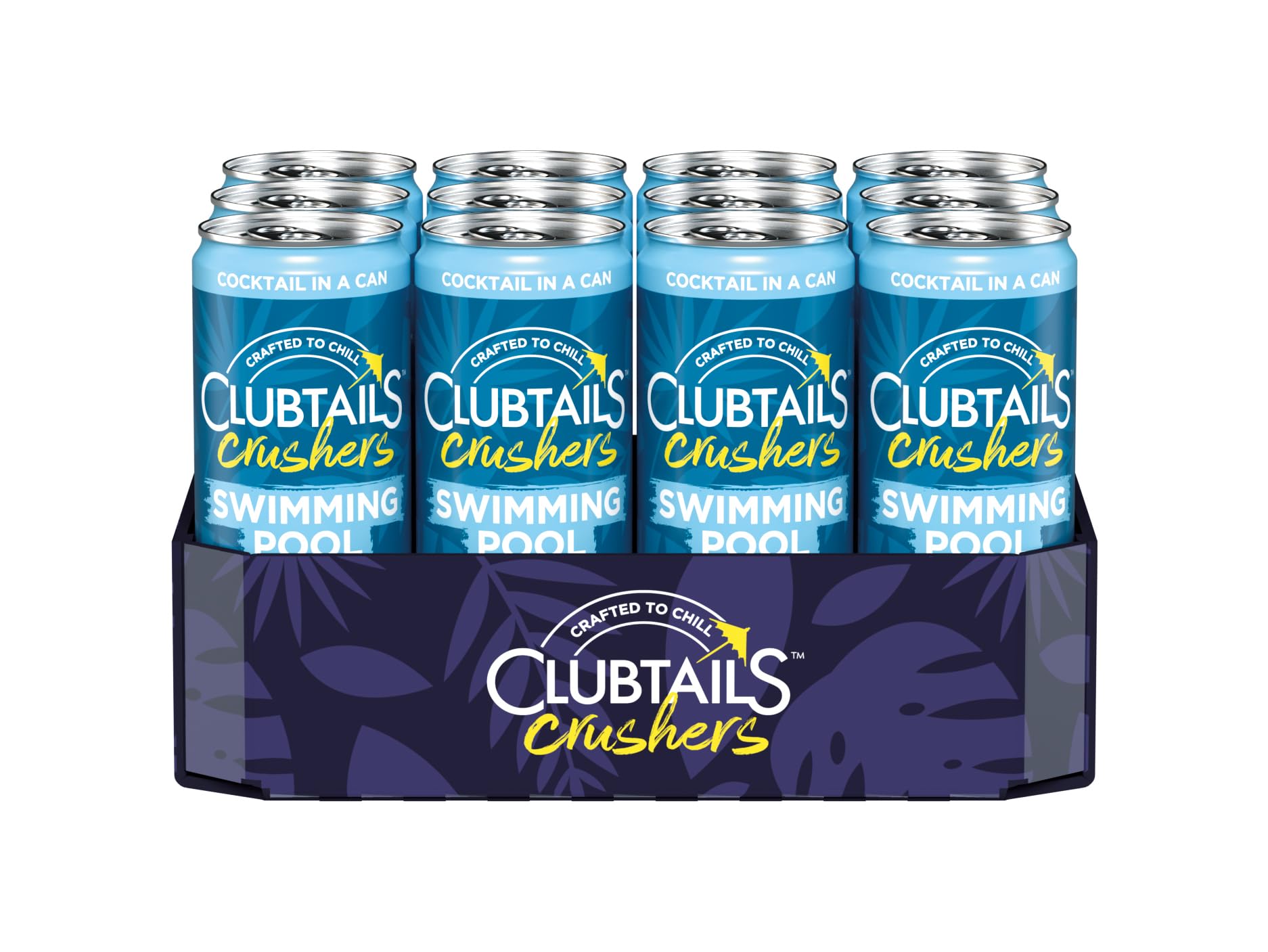 Clubtails | Swimming Pool | Cocktail in der Dose | Erfrischend mit einem Hauch von Kohlensäure | Fertig gemischt - Ready to drink | Alkoholhaltig (Alk. 10,1% Vol) | 12 x 250 ml Dose