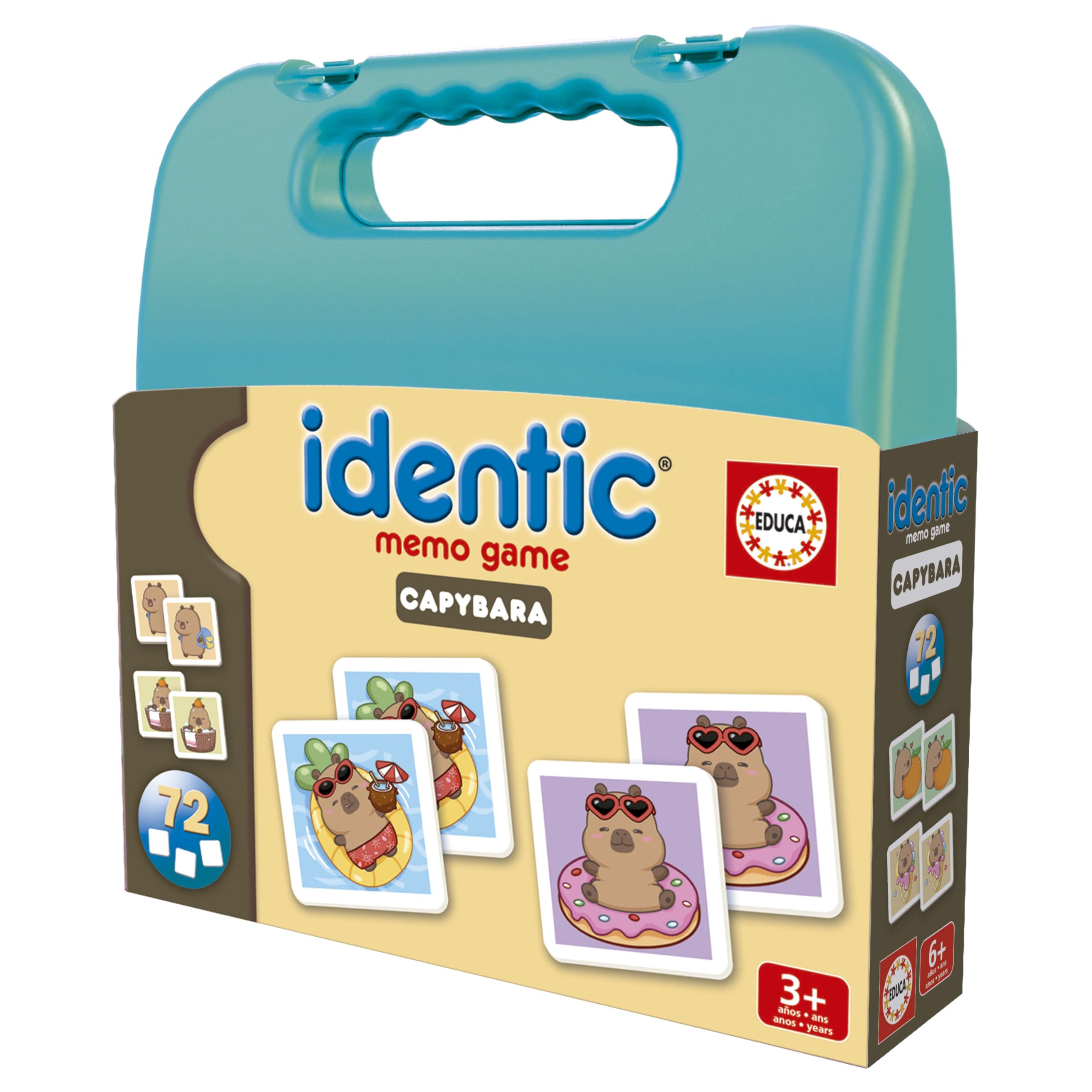 Educa - Identic Capybaras Educational Memory Game for Babies | Find Pairs | Develops Visual Perception, Attention and Memory. Ages 3+ (20608)